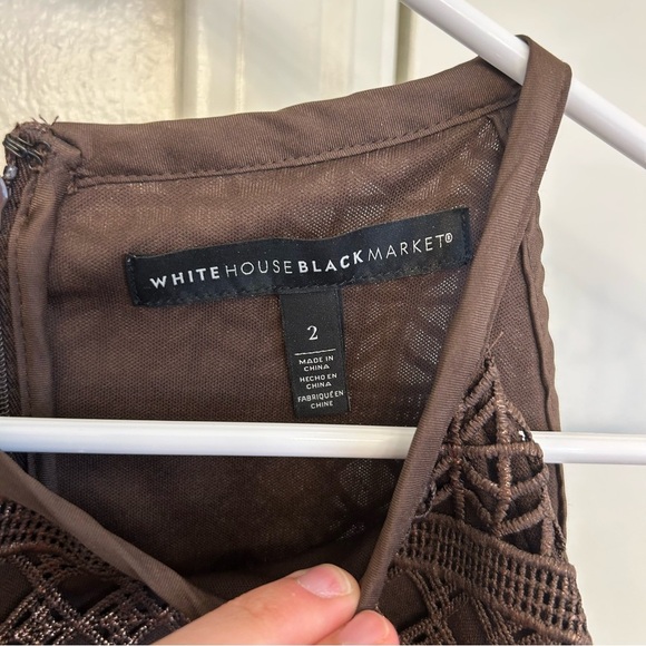 White House Black Market Brown Metallic Dress Size 2 - Picture 4 of 10